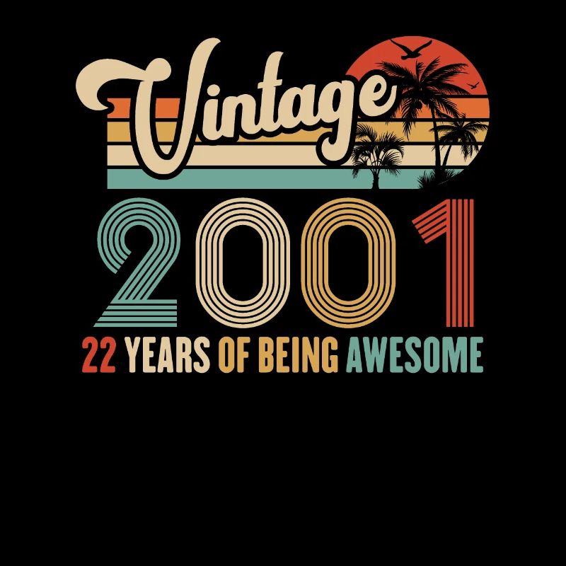Vintage Année 2001 Anniversaire 22 Ans Idée Cadeau