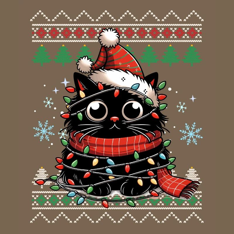 Chat drôle moche pull de Noël