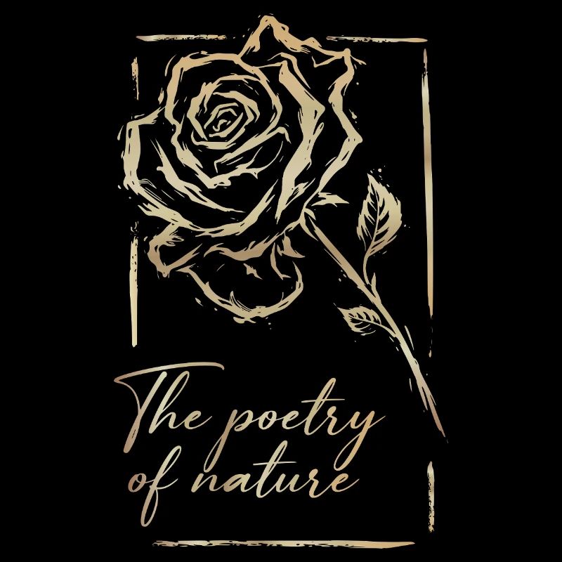 Rose with frame and lettering
