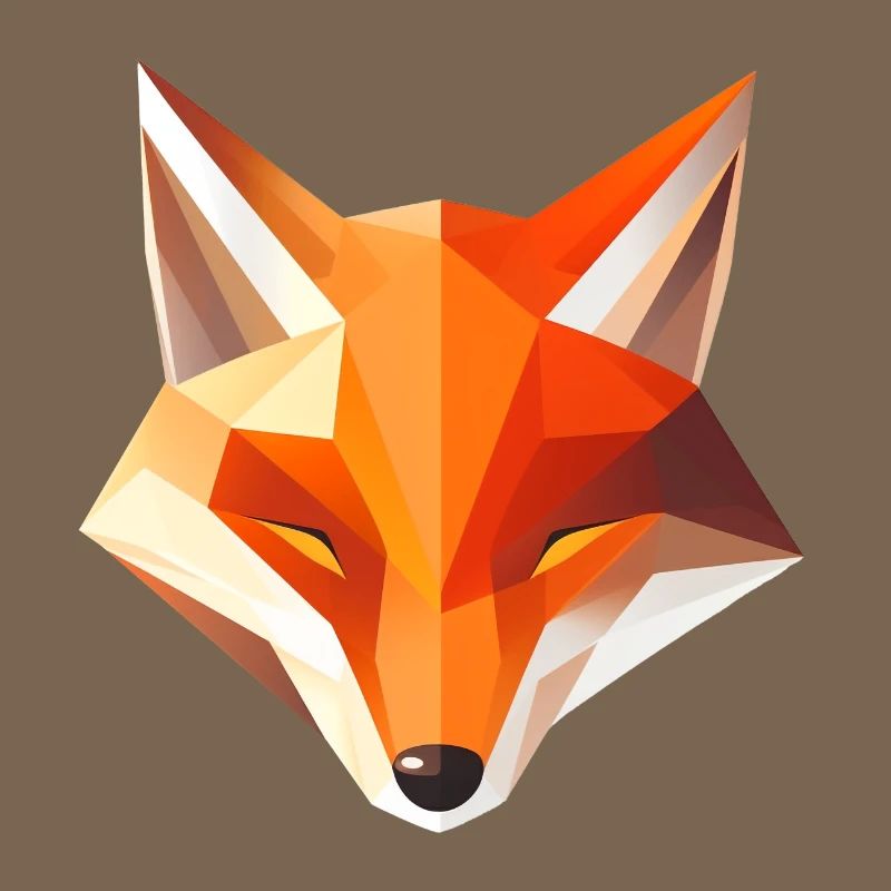 Fox Head Low Poly Logo Design