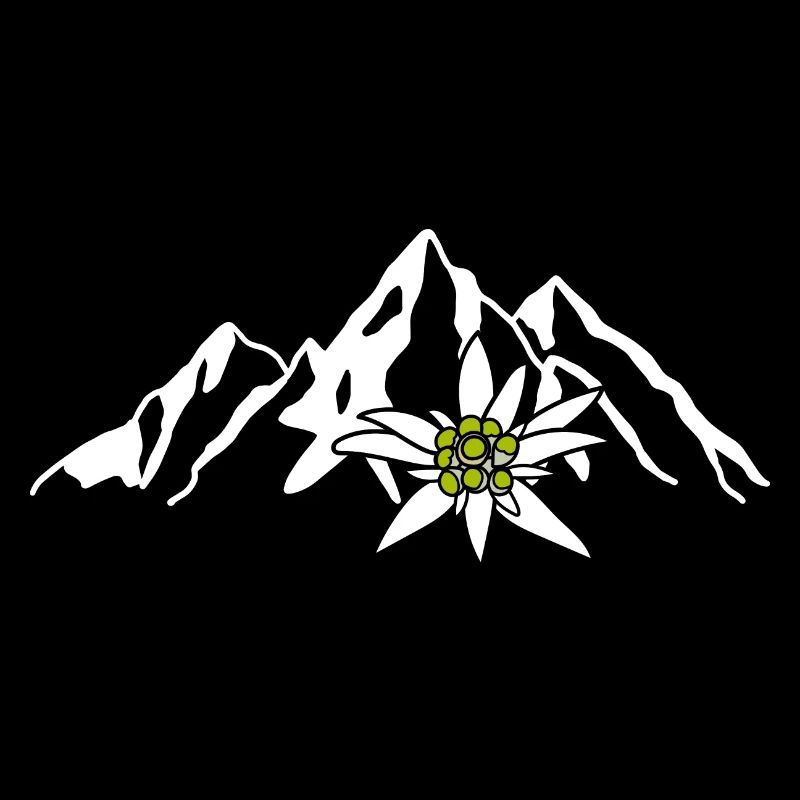 Mountains With Edelweiss Flower