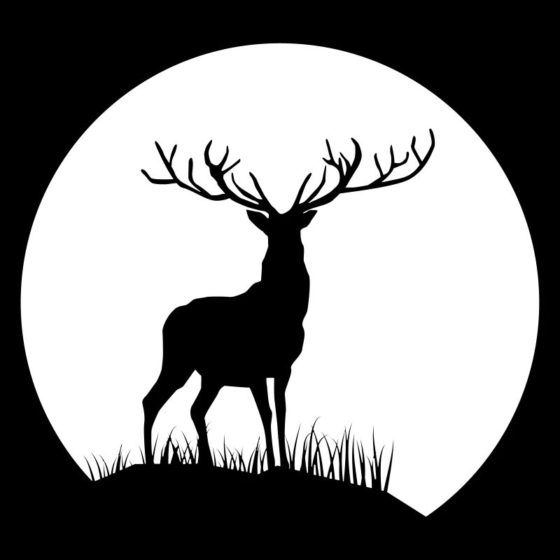Cerf au clair de lune