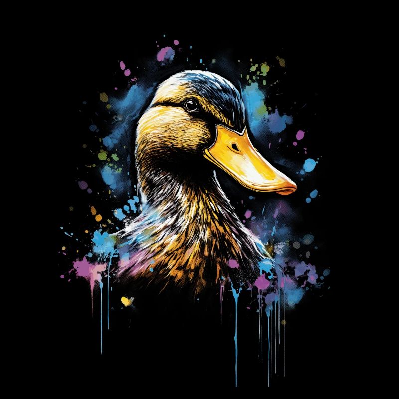 Oeuvre de canard colorée