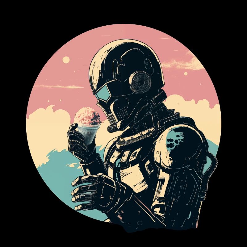 Robot avec de la crème glacée