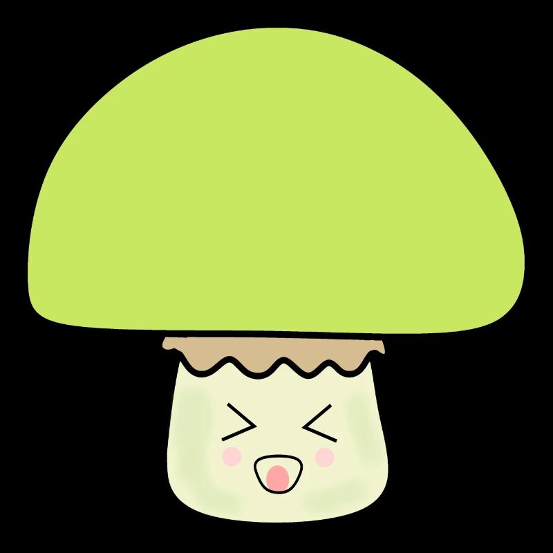 Champignon vert mignon avec visage