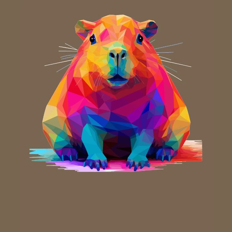 Capybara Low Polygon Design
