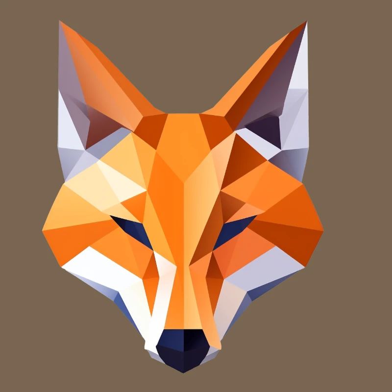 Fox Head Low Poly Logo Design