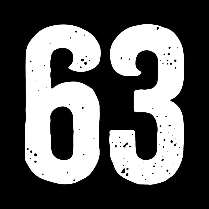 63 Numbers White
