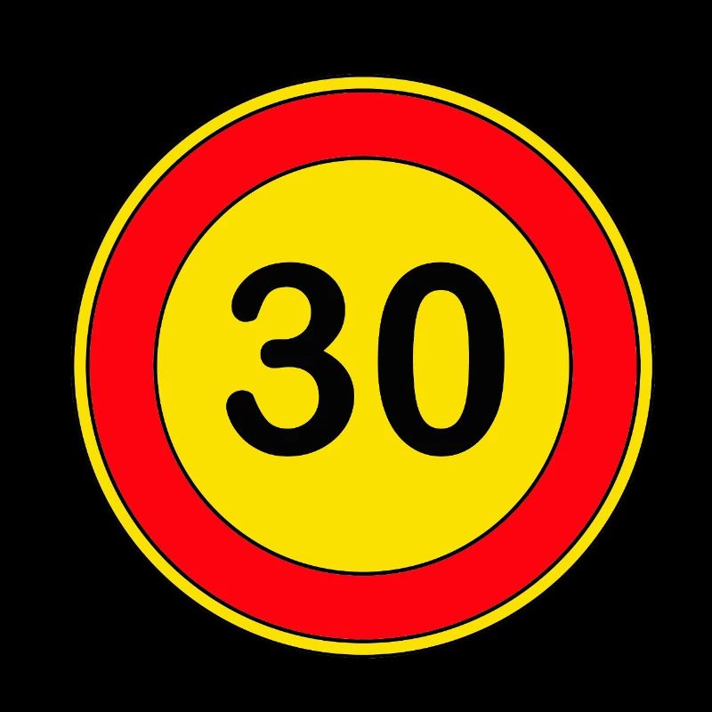 30e anniversaire, 30 ans, panneau de signalisation jaune