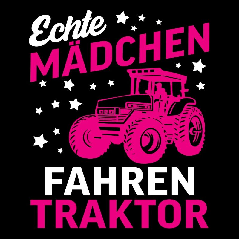 Echte Mädchen Fahren Traktor