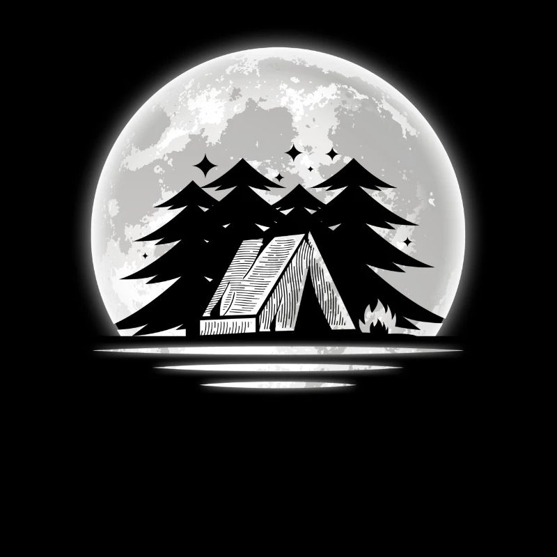 Camp Camping Camper Moon