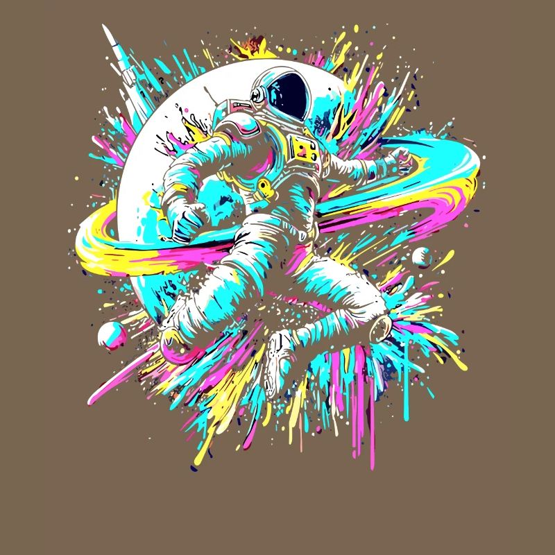 astronaute, coloré, couleur, explosion, graffiti, espace
