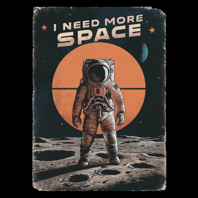 I Need More Space Astronaut Motif