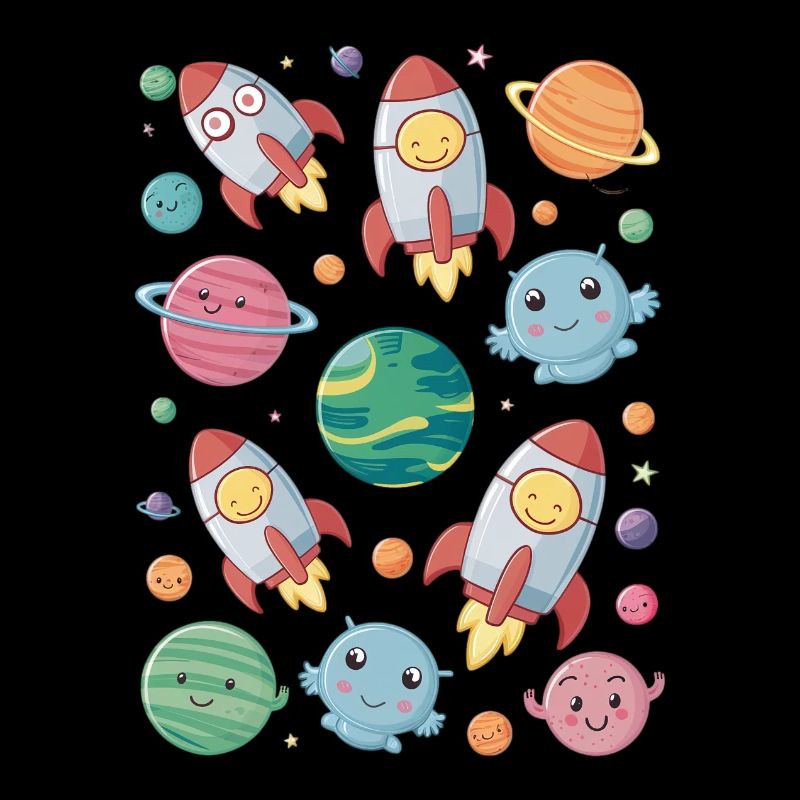 Kids Space Adventure With Fun Planets