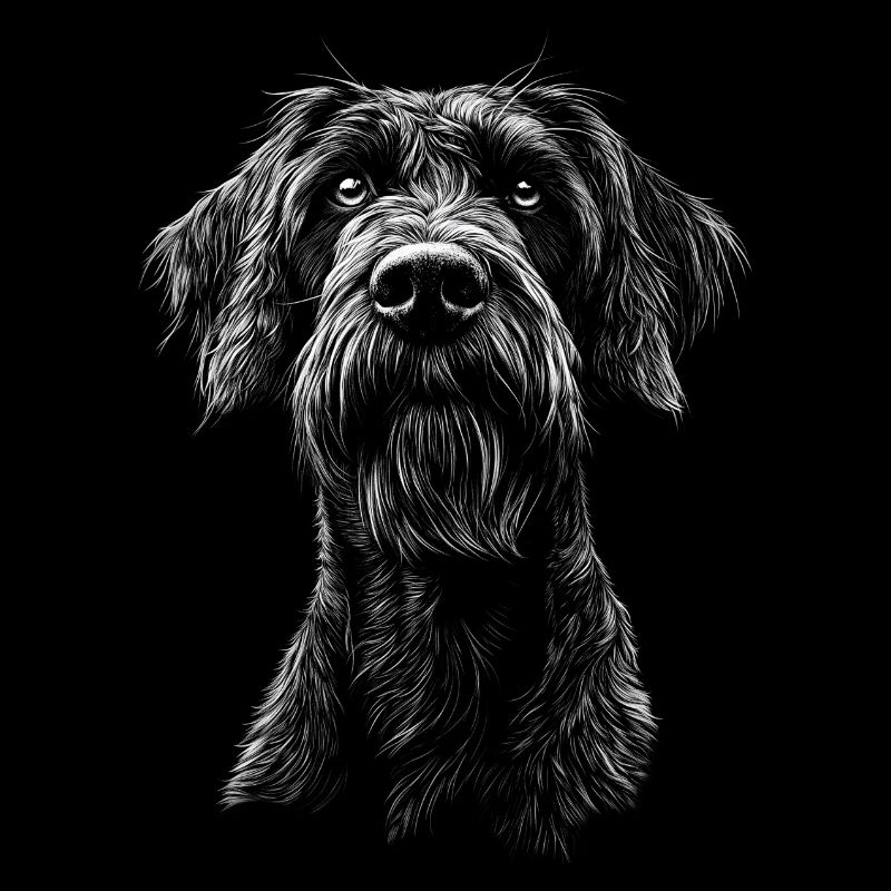 Deutsch Drahthaar Portrait Jagdhunde Hunde Jäger
