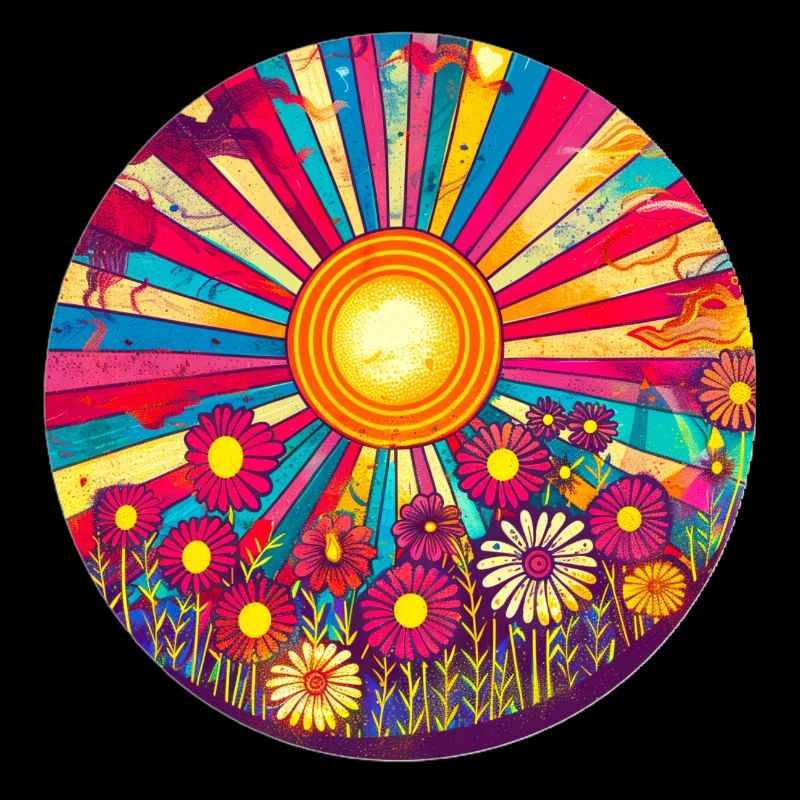 Soleil avec des fleurs