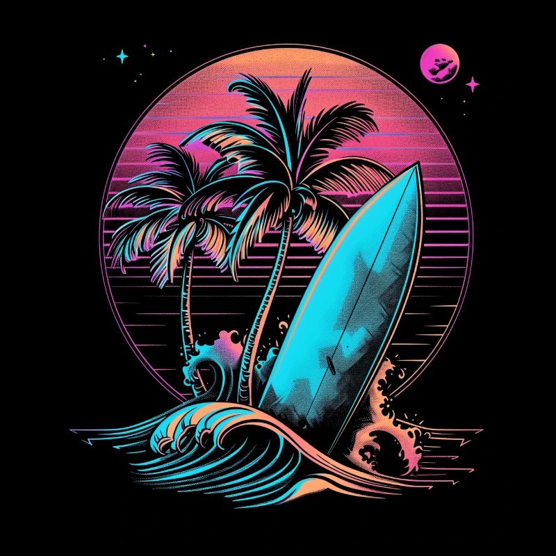 Surf Retro Wave Surfer Cadeau