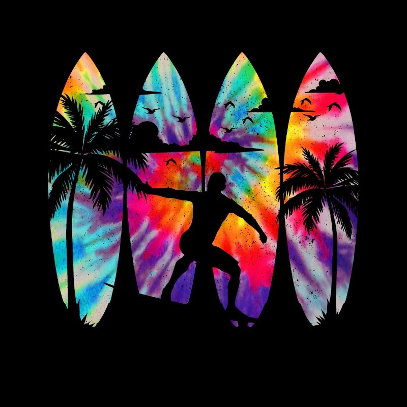 Surfing Tie Dye Surfer Gift
