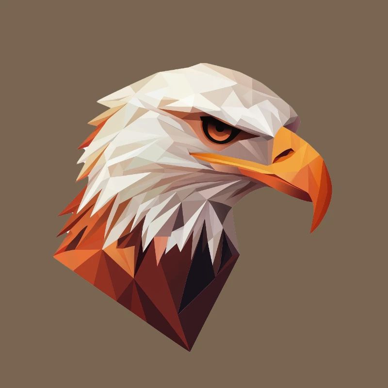 Conception de logo Eagle Head Low Poly Art