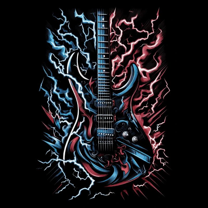 Guitare électrique avec éclairs