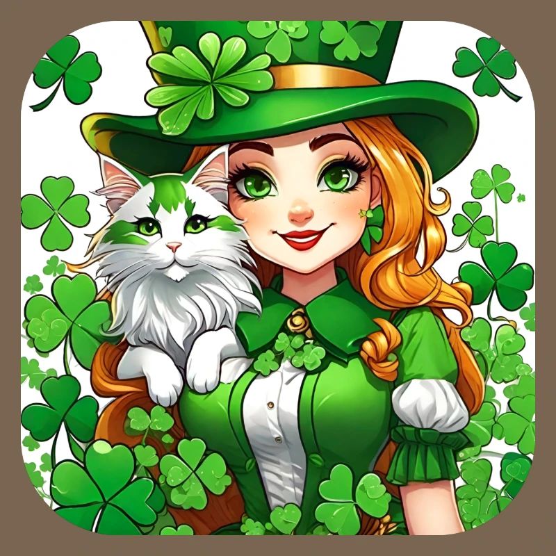 Leprechaun de la Saint-Patrick avec chat