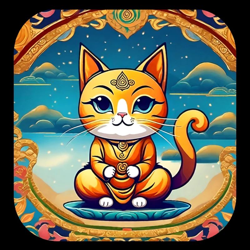 Chat mignon en position de yoga de Bouddha