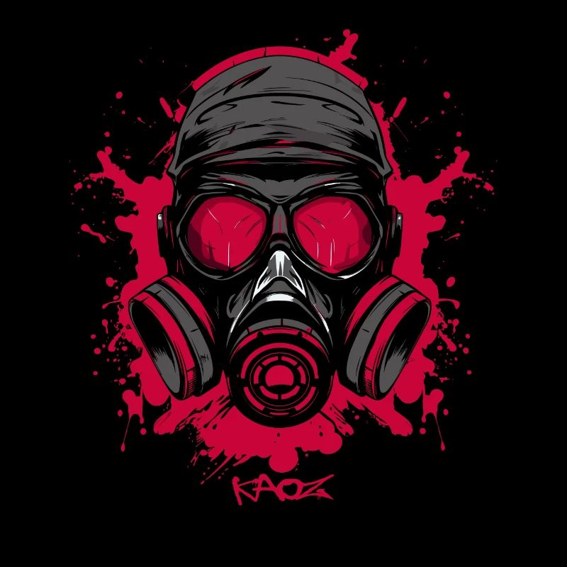 Masque à gaz rouge