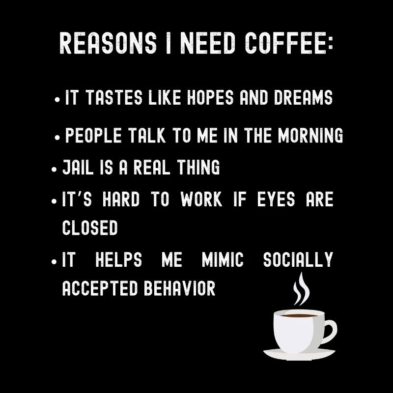 Reasons I need coffee list