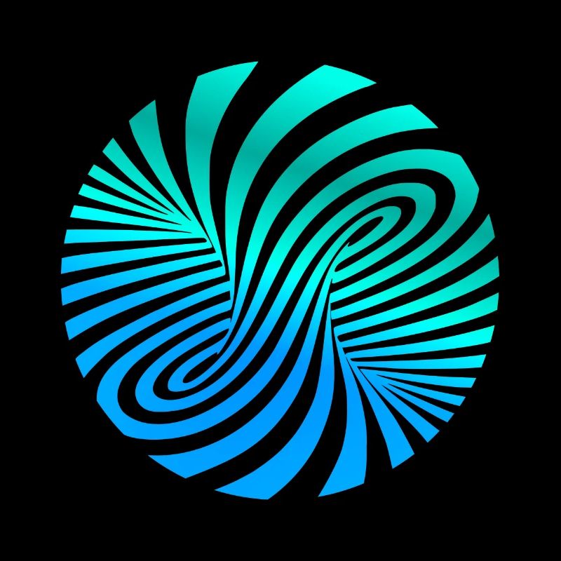 psychedelic optics illusion turquoise optical art 60s