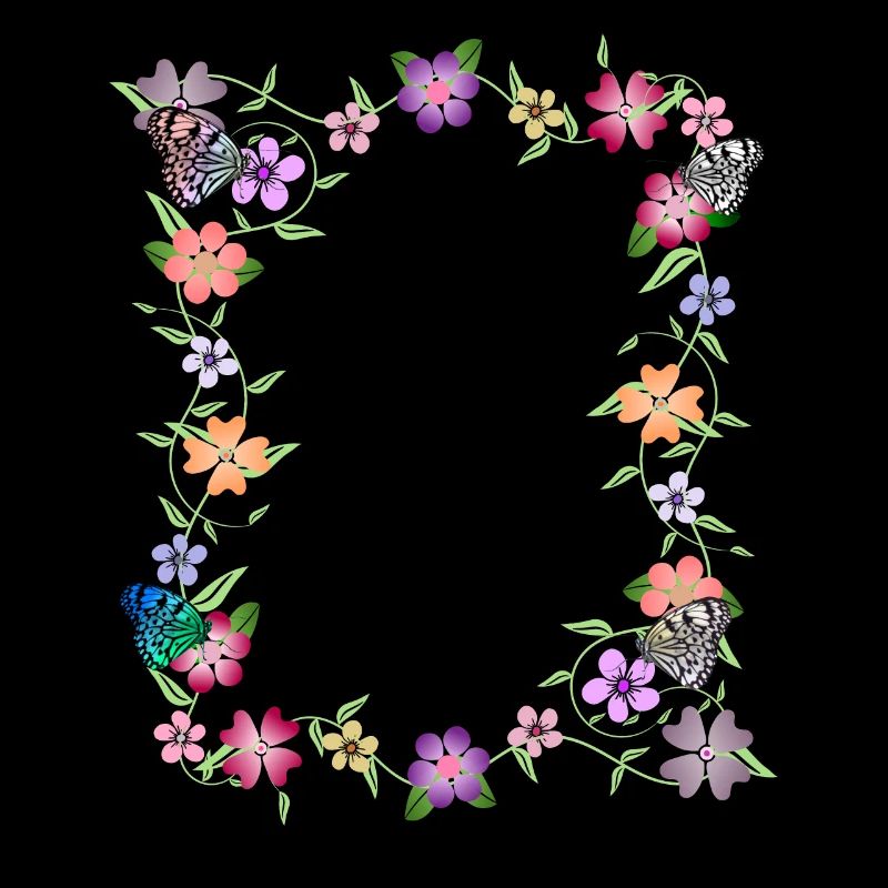 Fleurs avec papillons, fleurs, insectes