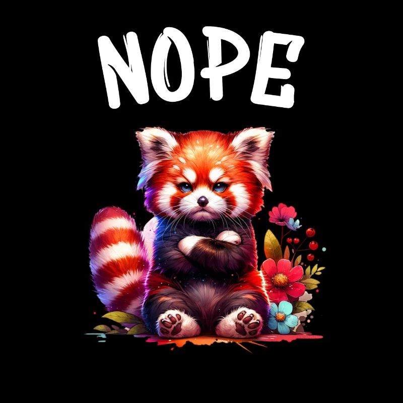 Red Panda Funny Saying Nope Fire Fox