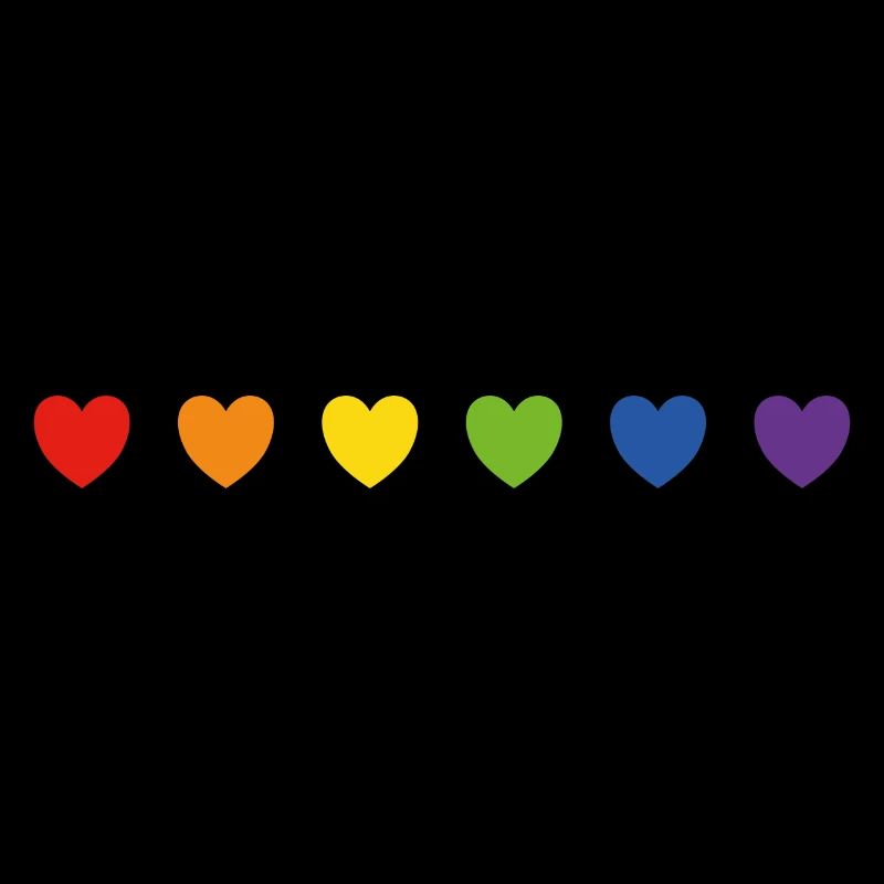 Rainbow pride hearts