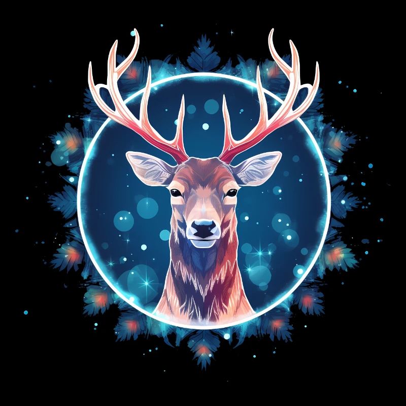 Hirsch in Ornament, Liebeshirsche