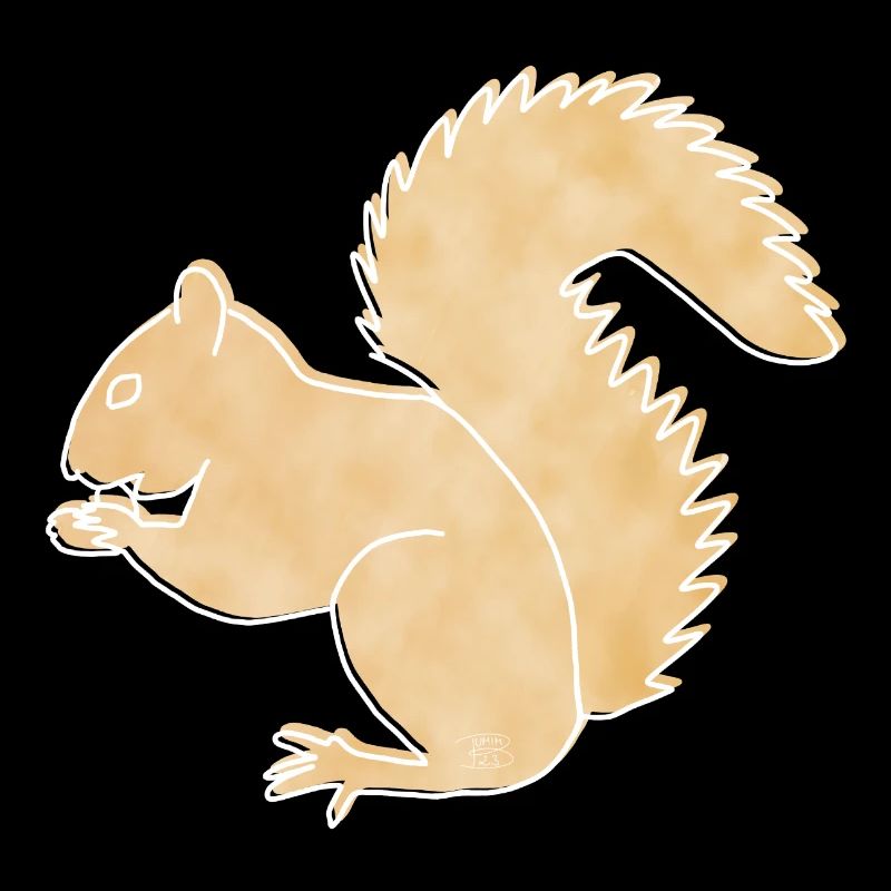 Squirrel, Boho Line Art Design, Series "Woods"