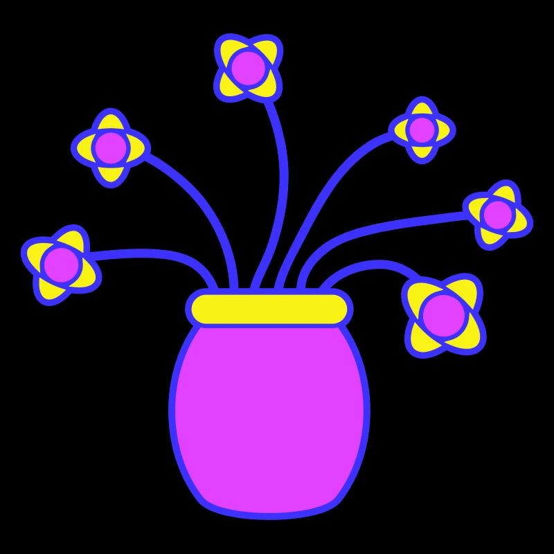 Lot de fleurs violettes dans la conception de motif décoratif de vase