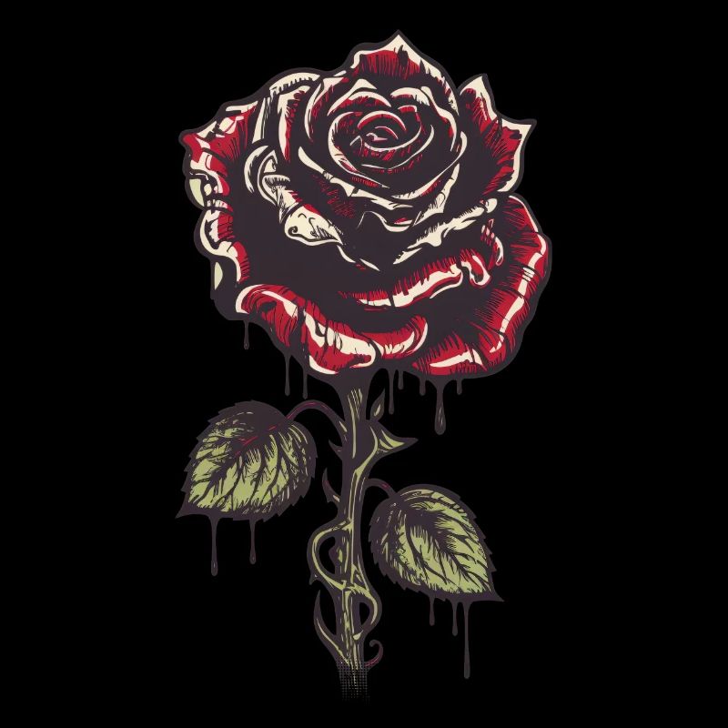 Red Rose Aesthetic Vintage Graphic Grunge Gift