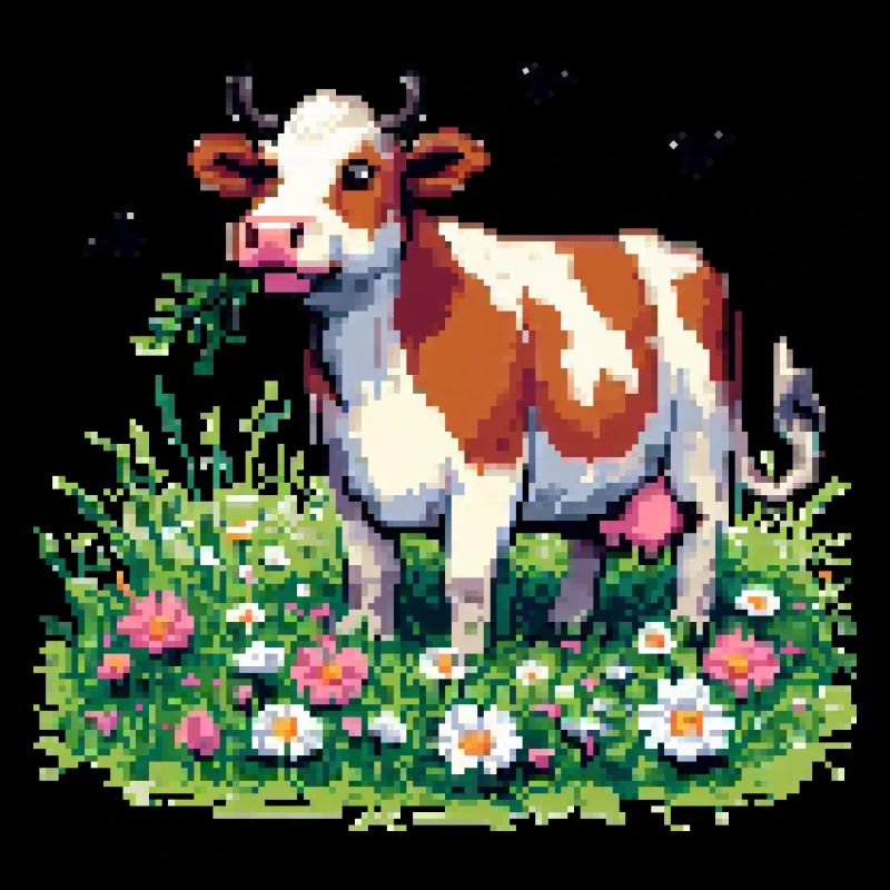PixelArt Happy Cow