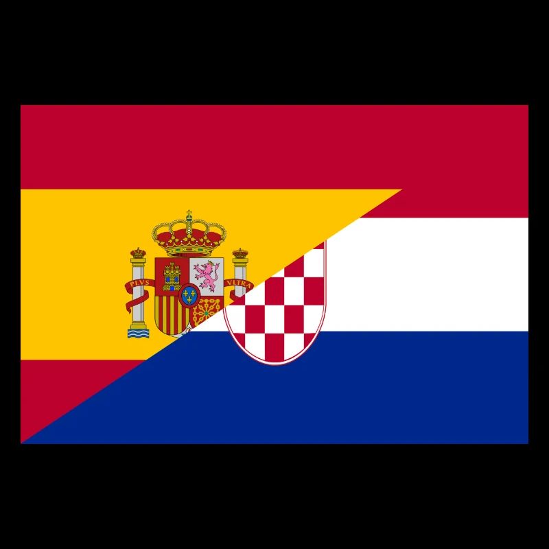 Espagne Croatie Drapeau