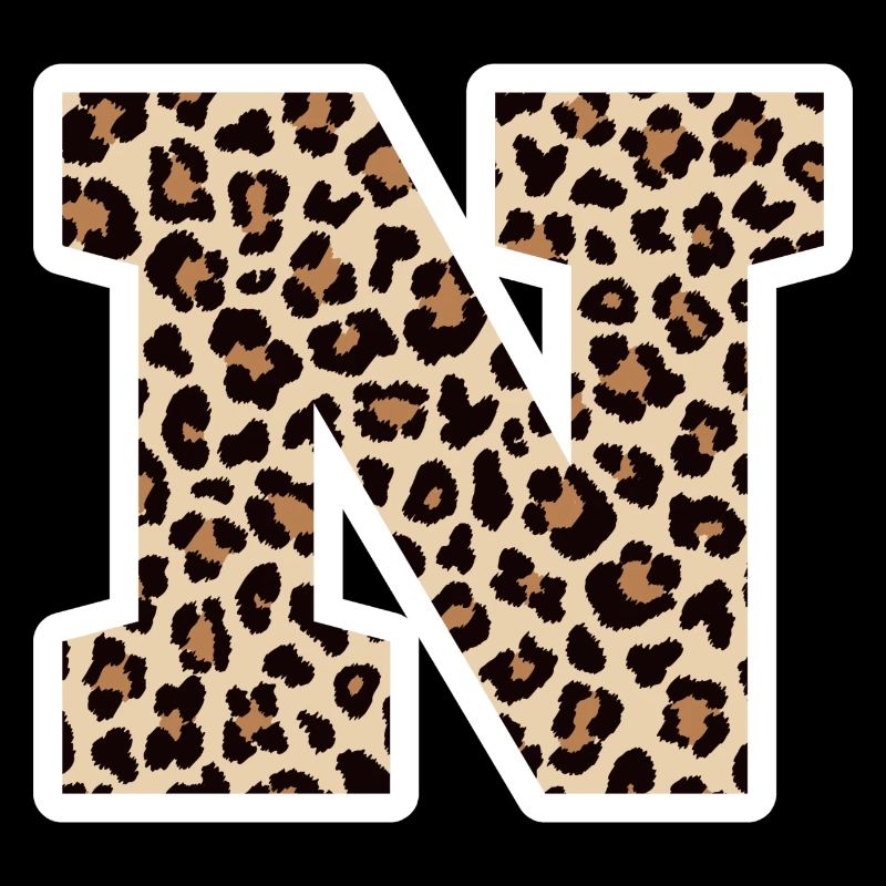Letter N Leopard Pattern - Birthday Gift Idea