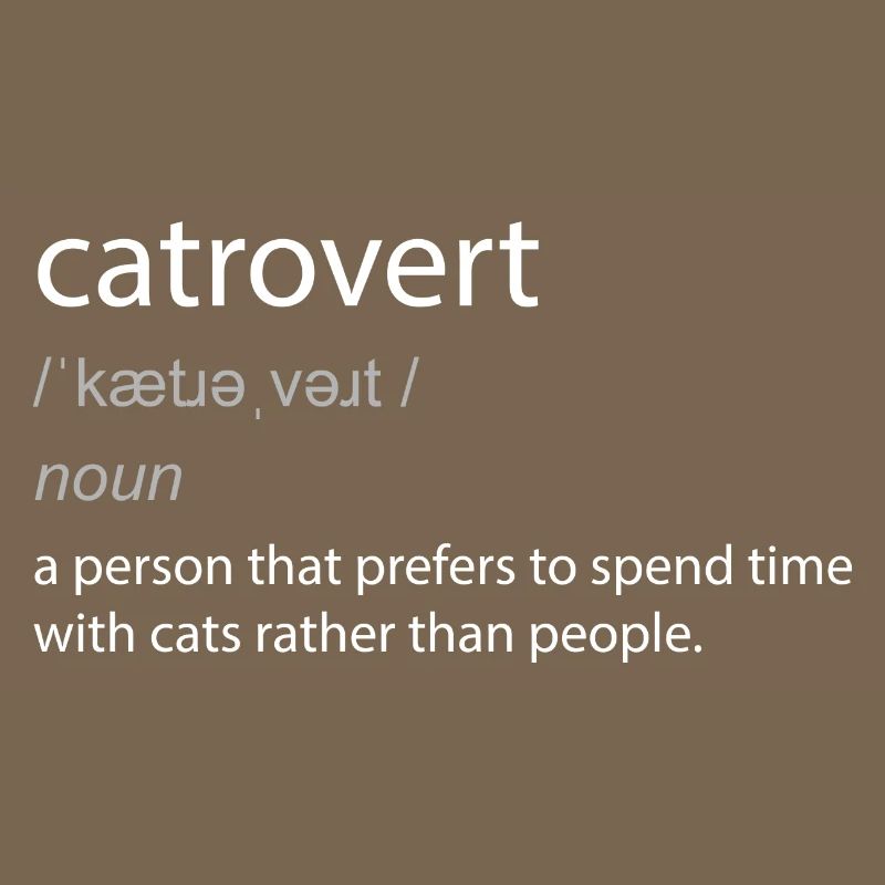 Catrovert Cat Lover Witty Définition