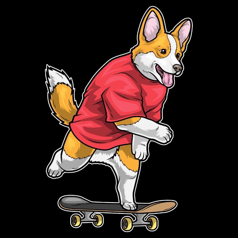 Corgi Skater Skateboard