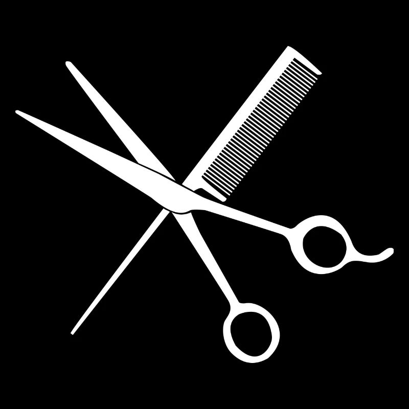 T-shirt de coiffeur élégant : ciseaux et peigne