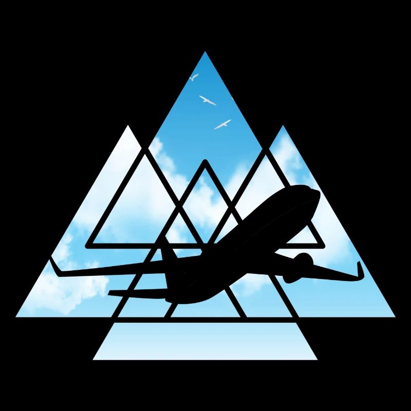 Airplane Pilot Flying Sky Triangle Geometry