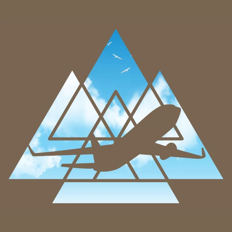 Airplane Pilot Flying Sky Triangle Geometry
