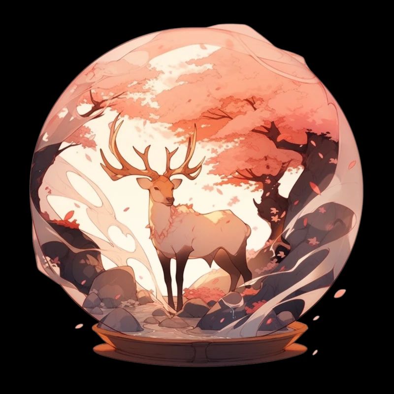 Le Cerf d'Automne - Version Boule à neige