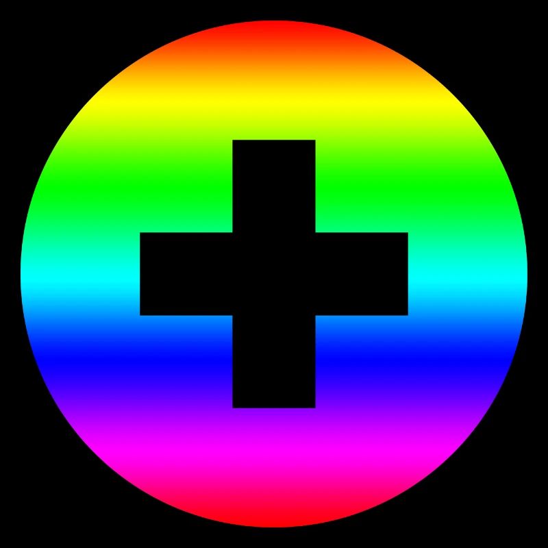 Round rainbow plus cross