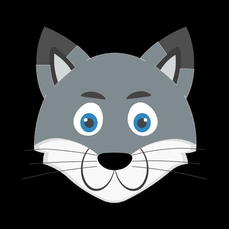 Visage de loup de dessin animé