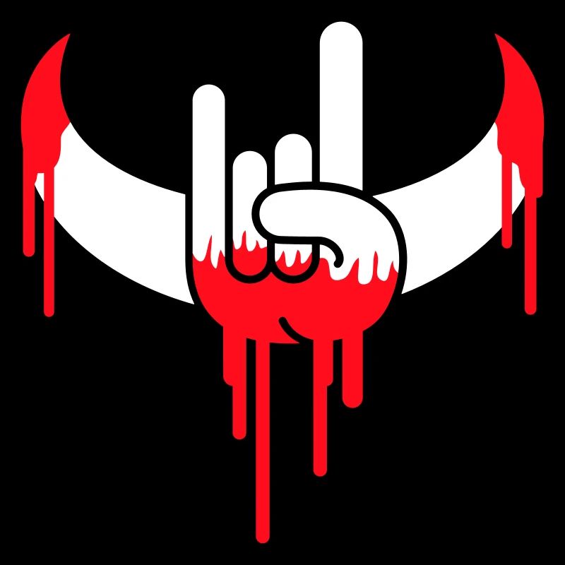 Heavy Metal Rock Sang Graffiti Cornes Geste de la main