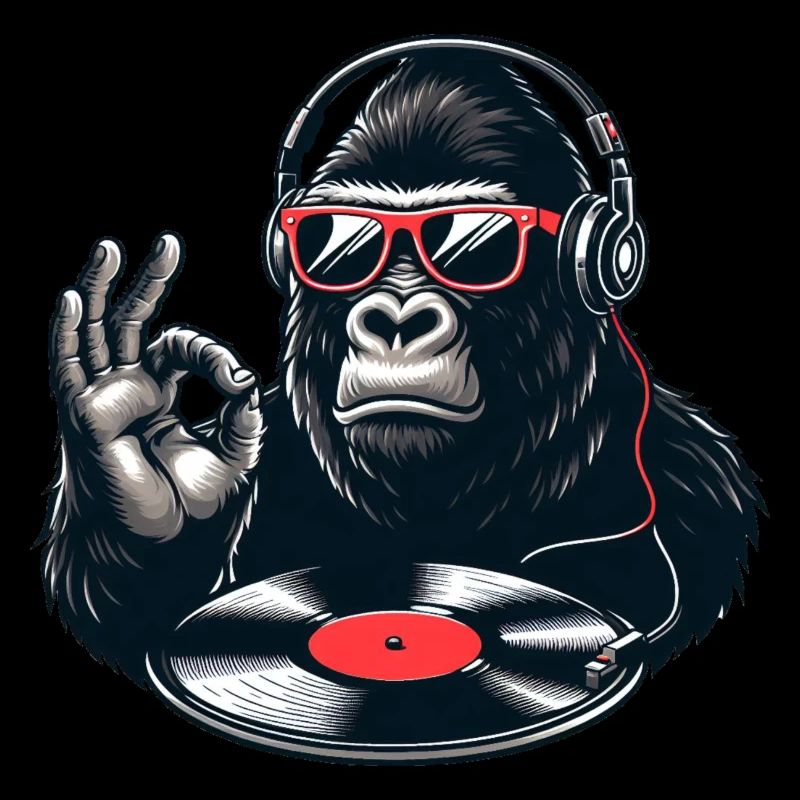 DJ Gorilla Ape beats with Record player and Vinyl