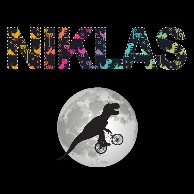NIKLAS - Beautiful boy name with dinosaur